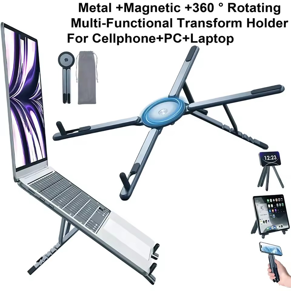 Laptop Stand Portable - Supporto Magnetico Pieghevole 3 in 1