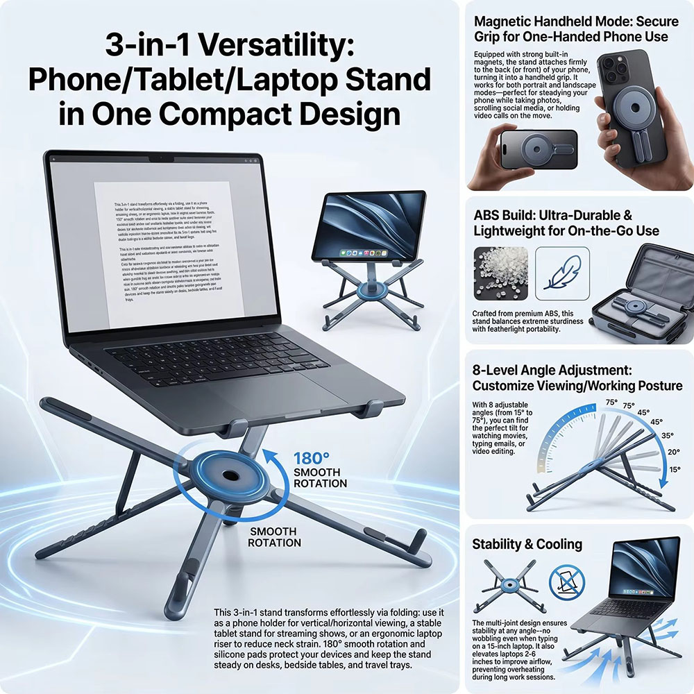 Supporto Magnetico Portatile p - Laptop Stand Portable recensione e prezzo